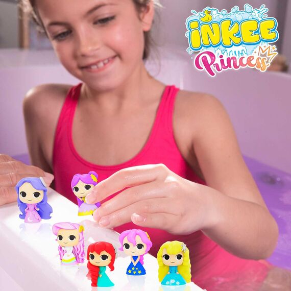 INKEE Surprise Princess Badebomben – 3er Pack Prinzessin Badekugeln mit Überraschungsfigur, Zuckerwatte-Duft & Mandelöl, dermatologisch getestet, 3x 100g