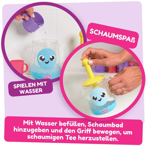 Toomies Bubble & Brew Bade-Set, schäumende Teekanne, fantasievolles Badespielzeug, Fördert Feinmotorik, Für Kinder Ab 18 Monaten