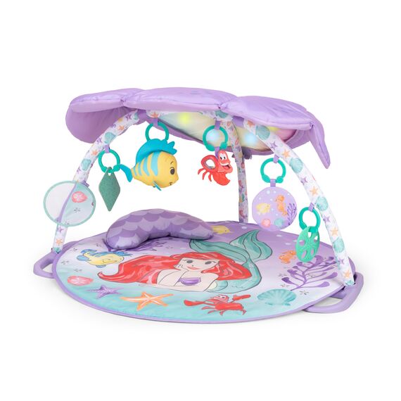 Bright Starts, Disney Baby Die kleine Meerjungfrau Twinkle Trove Spieldecke mit Spielbogen, 25 Minuten Melodien, 6 Spielzeuge enthalten, Neugeborene +