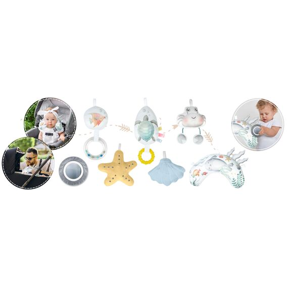 Nukido Spieldecke Mit Spielbogen Baby Spielmatte Babyspieldecke Krabbelmatte Krabbeldecke 7 Spielzeuge Und Kissen Weich Pflegeleicht Ocean Blau