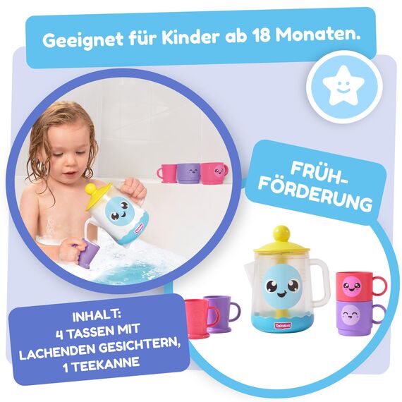 Toomies Bubble & Brew Bade-Set, schäumende Teekanne, fantasievolles Badespielzeug, Fördert Feinmotorik, Für Kinder Ab 18 Monaten