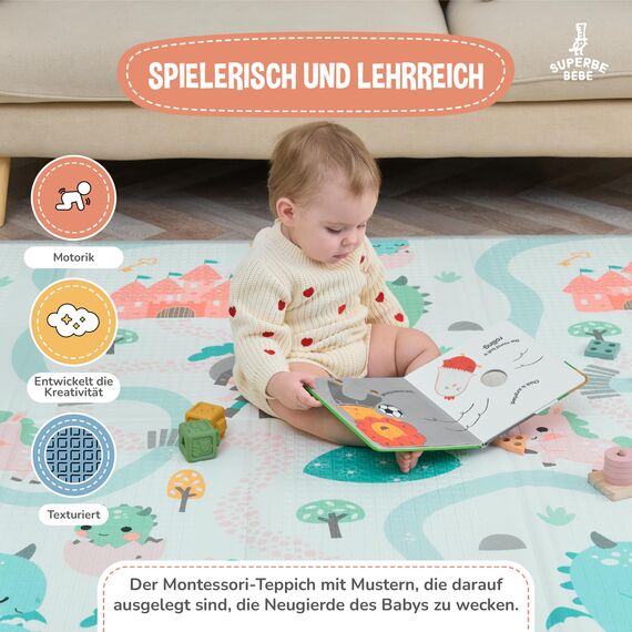 Krabbelmatte Baby Faltbar Spielmatte Kinder Spieldecke 150x180x1cm Krabbeldecke Für Baby - Babymatte Kindermatte - Schaumstoffmatte Kinderteppich- Spielteppich - Bodenmatte Kinder - Babygeschenk