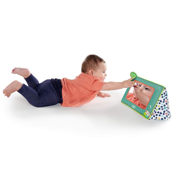 Bright Starts Baby Spiegel Spielzeug, Sit and See Safari Bodenspiegel Bauchzeit-Aktivitätsspielzeug, Neugeborene +
