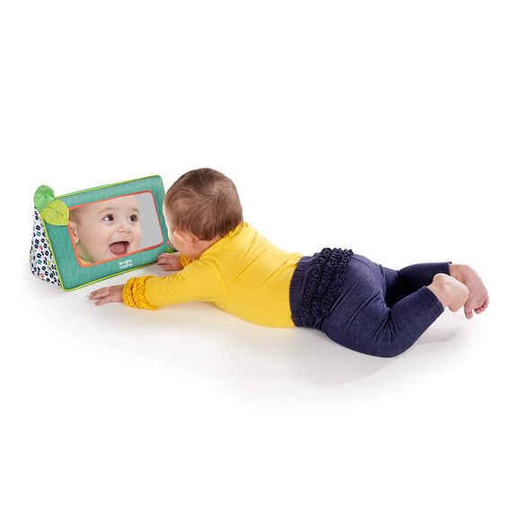 Bright Starts Baby Spiegel Spielzeug, Sit and See Safari Bodenspiegel Bauchzeit-Aktivitätsspielzeug, Neugeborene +