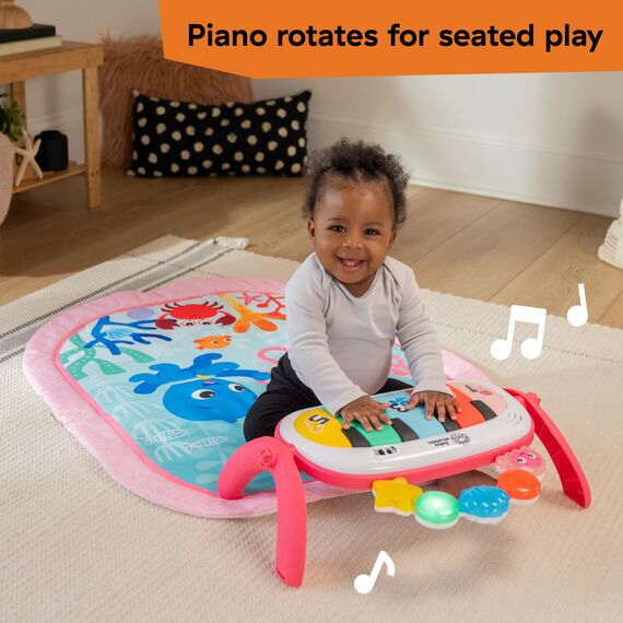 Baby Einstein Ocean Explorers 4-in-1 Spielbogen Baby Spielmatte mit Kick Piano, Musik- & Sprachförderung, Sensorikspielzeug, Lichter & Klänge, Für Neugeborene +, Rosa (Jellyfish Jamboree)