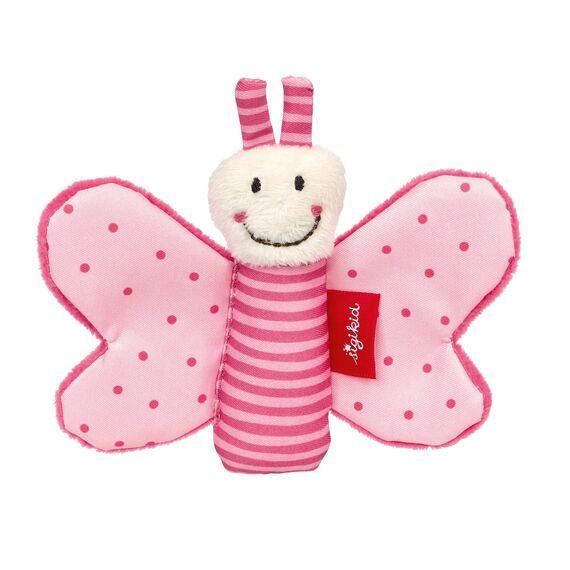 sigikid Rassel & Greiflinge Baby Activity Spielzeug Knistertuch Rassel Plüsch-Schmetterling Stofftier - Geschenk für Babys ab 3 Monaten
