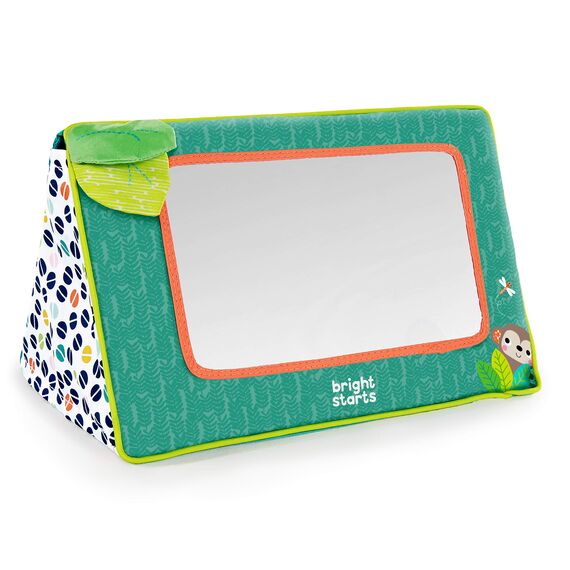 Bright Starts Baby Spiegel Spielzeug, Sit and See Safari Bodenspiegel Bauchzeit-Aktivitätsspielzeug, Neugeborene +