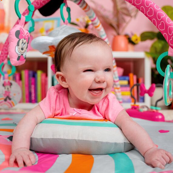 Bright Starts Disney Baby MINNIE MAUS Forever Besties Aktivitätsspielzeug mit Musik und Lichtern, Rosa, Neugeborene+