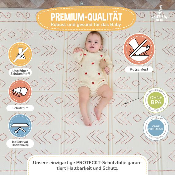 Krabbelmatte Baby Faltbar Spielmatte Kinder Spieldecke 150x180x1cm Krabbeldecke Für Baby - Babymatte Kindermatte - Schaumstoffmatte Kinderteppich- Spielteppich - Bodenmatte Kinder - Babygeschenk