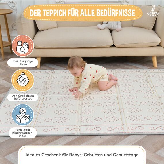 Krabbelmatte Baby Faltbar Spielmatte Kinder Spieldecke 150x180x1cm Krabbeldecke Für Baby - Babymatte Kindermatte - Schaumstoffmatte Kinderteppich- Spielteppich - Bodenmatte Kinder - Babygeschenk