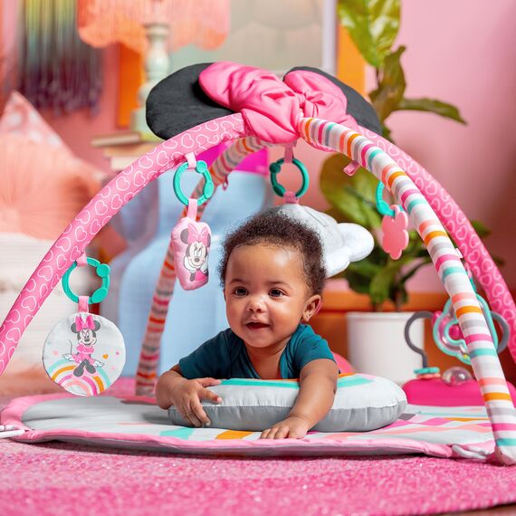 Bright Starts Disney Baby MINNIE MAUS Forever Besties Aktivitätsspielzeug mit Musik und Lichtern, Rosa, Neugeborene+
