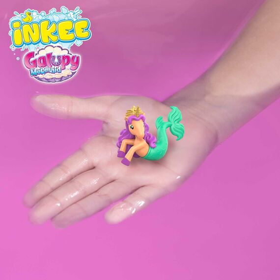 INKEE Surprise GALUPY MERMAID | 3er Pack Badebomben Kinder mit Überraschung, 3x Meerjungfrau Badekugeln kinder mit Zuckerwatte Aroma, Einhorn Spielzeug,