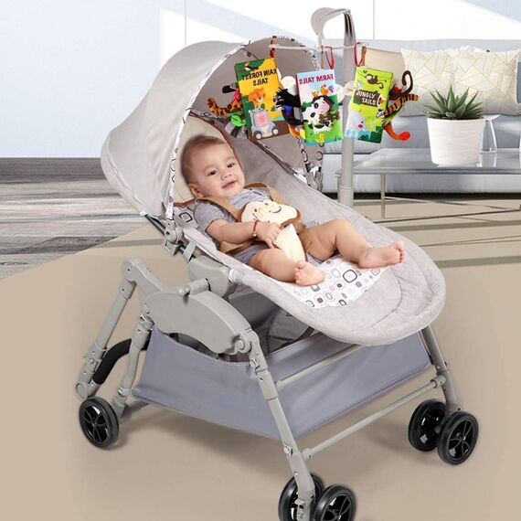 beiens Baby Spielzeug 0 6 Monate,3 Stück Quiet Book knisterbuch stoffbuch fühlbuch Baby Buch Kinderwagen Kette sensorik Spielzeug für Babys Geschenk Junge mädchen