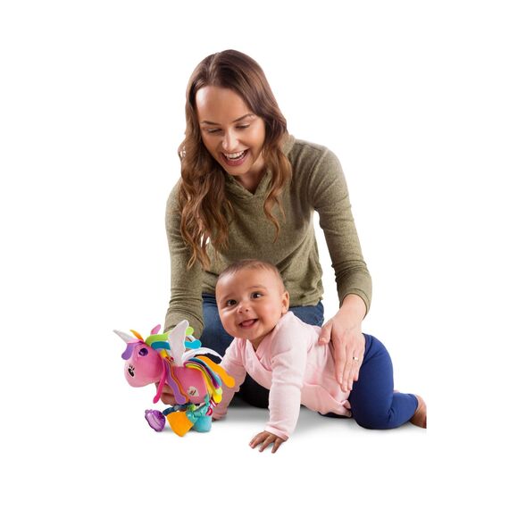 Lamaze Baby Spielzeug "Ella, das Einhorn" Clip & Go, Greifling, Stoffspielzeug Kleinkind, Motorikspielzeug Beißen, Greifen & Geräusche Erzeugen, Geschenke zur Geburt, Babyspielzeug ab 0 Monaten