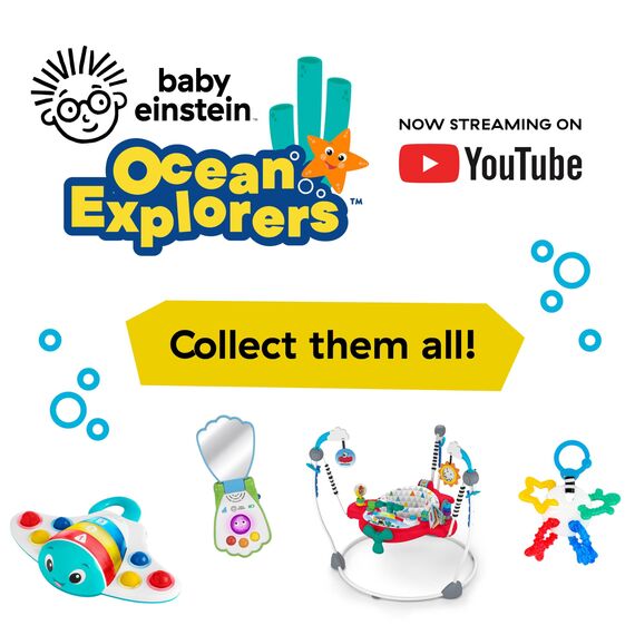 Baby Einstein Ocean Explorers Pop and Explore Stingray Popper Spielzeug, ab 6 Monaten