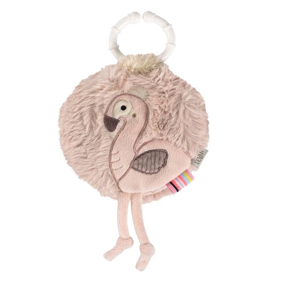 Fehn Stoffbuch Flamingo - Fühlbuch mit Natur-Motiven - 6 Seiten mit spannenden Materialien und Funktionen zum Fühlen, Greifen und Staunen - EIN optimaler Begleiter für zuhause und unterwegs