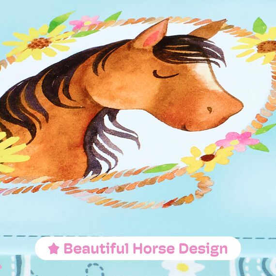 Jewelkeeper Schmuckschatulle Mädchen im Scheunendesign mit drehendem Pferd - Musikalisches Schmuckkästchen für Kinder mit Melodie Home on The Range - Schmuckaufbewahrung für Kinderschmuck