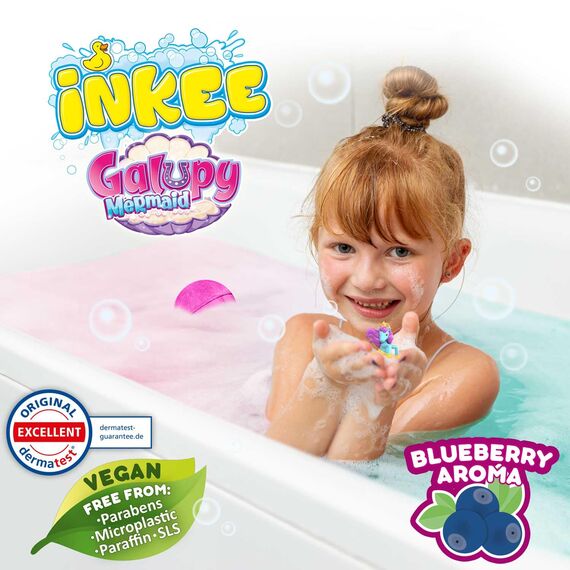 INKEE Surprise Bath Bomb Galupy Mermaid - 8x Badebomben Kinder mit Überraschung, Einhorn Badebombe mädchen geschenke ab 3 Jahre