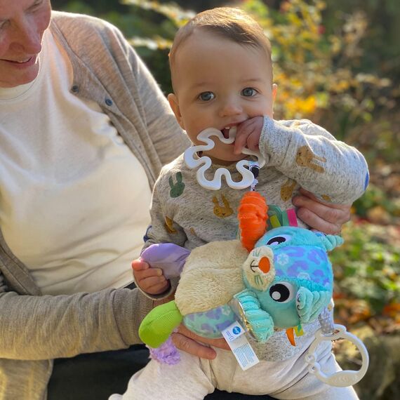 Playgro Sensory Friend Katze - wasserdicht - schmutzfrei - farbig Lernspielzeug ab 3 Monaten