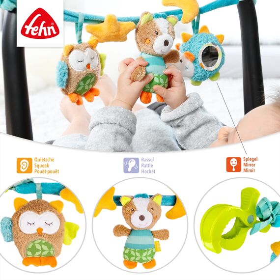 Fehn Kinderwagenkette Baby Mobile Sleeping Forest – Babymobile Kette mit süßen Anhänger Figuren - Babyspielzeug zum flexiblen Aufhängen - Kinderwagen Spielzeug für Babys und Kleinkinder ab 0+ Monaten