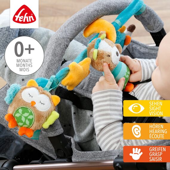 Fehn Kinderwagenkette Baby Mobile Sleeping Forest – Babymobile Kette mit süßen Anhänger Figuren - Babyspielzeug zum flexiblen Aufhängen - Kinderwagen Spielzeug für Babys und Kleinkinder ab 0+ Monaten