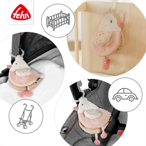 Fehn Stoffbuch Vogel – Fühlbuch in Vogel-Form: 4 Seiten in zarten Farben und mit spannenden Funktionen zum Fühlen und Greifen - für zuhause & unterwegs für Babys und Kleinkinder ab 0+ Monaten