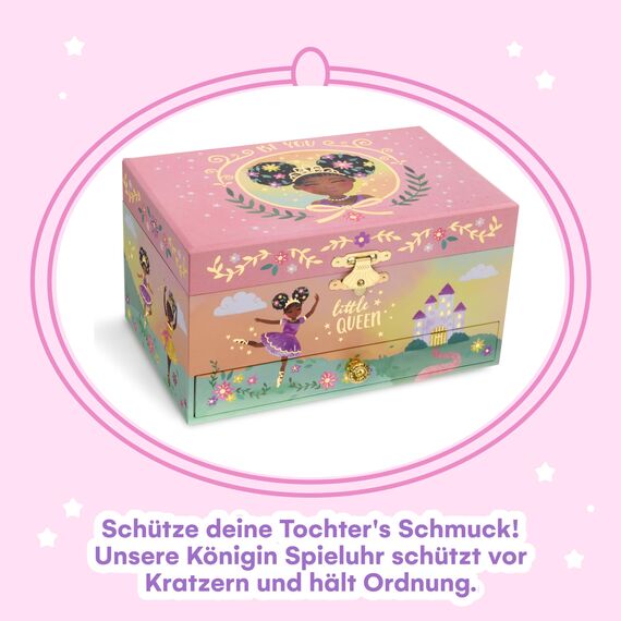 Jewelkeeper - Girl's Musikalische Schmuckaufbewahrungsbox mit schwarzer Ballerina, Kleine Königin Design - Schwanensee Melodie