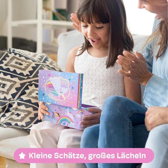 Jewelkeeper Musikalisches Schmuckkästchen Mädchen, drehendes Einhorn, Spieluhr, Schmuckaufbewahrung mit Zuckerwatte Design - Einhorn Geschenke für Mädchen - Schöner Träumer Song