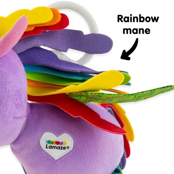 Lamaze Baby Spielzeug "Ella, das Einhorn" Clip & Go, Greifling, Stoffspielzeug Kleinkind, Motorikspielzeug Beißen, Greifen & Geräusche Erzeugen, Geschenke zur Geburt, Babyspielzeug ab 0 Monaten