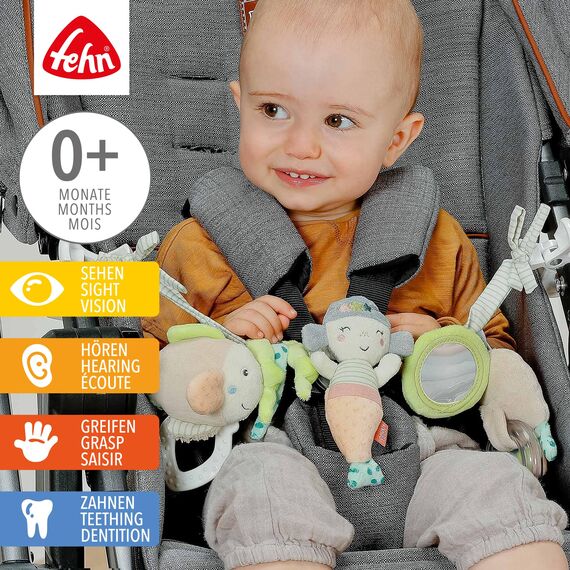 Fehn 054491 Kinderwagenkette Meereskinder – Kette mit süßen Meeresbewohnern zum flexiblen Aufhängen – Für Babys und Kleinkinder ab 0+ Monaten – Größe: 45 cm