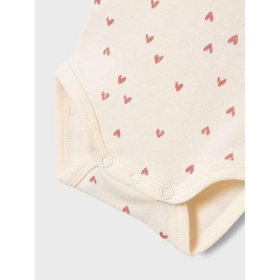 NAME IT Baby - Mädchen Nbfbody 2p Ls Buttercream Hearts Noos, Buttercream, 92