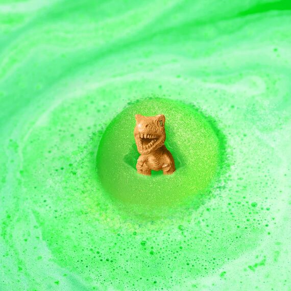 Zimpli Kids 6 Überraschungs-Badebomben Dinosaurier, 6 Überraschungs-Dinosaurier-Spielzeuge im Inneren! Kindergeburtstagsgeschenke, Badespielzeug für Jungen und Mädchen