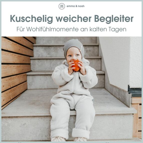 emma & noah Overall Baby, Mitwachsend, Baby Anzug mit Kapuze, Umschlagbare Beine und Ärmel, Wattiert und Gefüttert, Weich und Warm, Ideal für Herbst, Winter und Frühling (Essential Berry, 74/80)