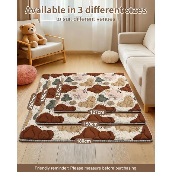 Lambluefly Krabbelmatte Baby Faltbar, Verdickte Krabbeldecke für Baby 200x180cm, Anti Rutsch Matte, Maschinenwaschbare, Spielmatte Faltbar, Babymatte Krabbelmatte für Laufgitter, Design im Bohème-Stil
