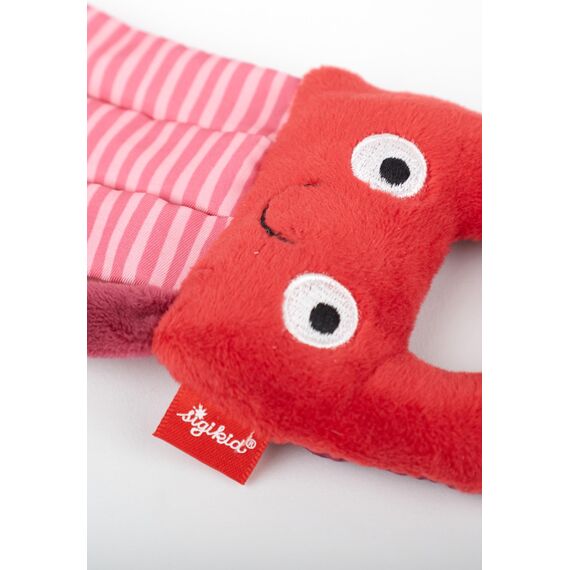 Sigikid Greifling Oktopus, RedStars Babyspielzeug mit Rassel und Ringen: greifen, entdecken, spielen, für Babys ab Geburt, Art.-Nr. 42920, rosa-rot, 18x8x2 cm