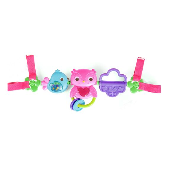 Bright Starts, Kinderwagenkette mit Lichtern und Melodien, Eule und Vogel
