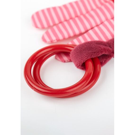 Sigikid Greifling Oktopus, RedStars Babyspielzeug mit Rassel und Ringen: greifen, entdecken, spielen, für Babys ab Geburt, Art.-Nr. 42920, rosa-rot, 18x8x2 cm