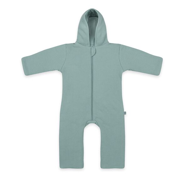 emma & noah Overall Baby, Mitwachsend, Baby Anzug mit Kapuze, Umschlagbare Beine und Ärmel, Wattiert und Gefüttert, Weich und Warm, Ideal für Herbst, Winter und Frühling (Essential Mint, 74/80 cm)