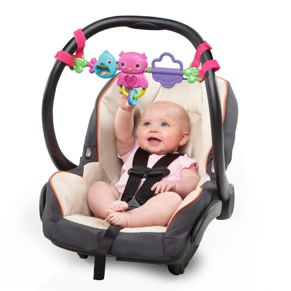 Bright Starts, Kinderwagenkette mit Lichtern und Melodien, Eule und Vogel