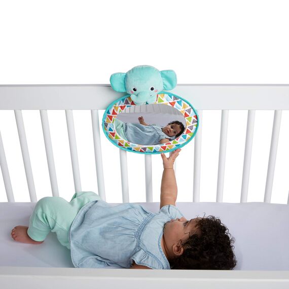 Bright Starts, Babyspiegel für das Gitterbett oder Auto, mit Schlaufen zum Anbringen weiterer Spielsachen