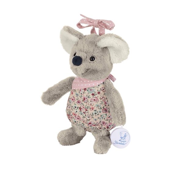Sterntaler Spieluhr Maus Mabel aus kuscheligem Flausch, Jersey und Polycotton, sanft wiegend mit Zauberflöten-Melodie, Reißverschluss zum Herausnehmen – 25 × 20 × 9 cm, Mehrfarbig