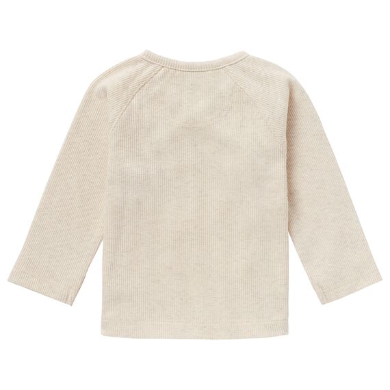 Noppies Unisex Baby U Tee Overlap Ls Rib Nanyuki T Shirt, Ras1202 Oatmeal -P611, 68 EU
