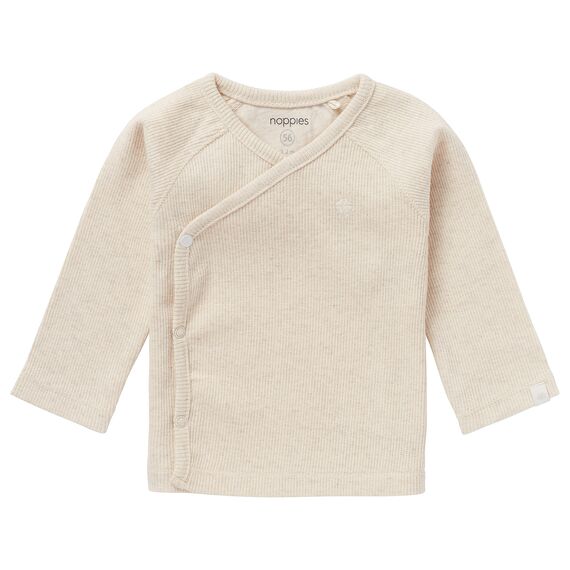 Noppies Unisex Baby U Tee Overlap Ls Rib Nanyuki T Shirt, Ras1202 Oatmeal -P611, 74 EU