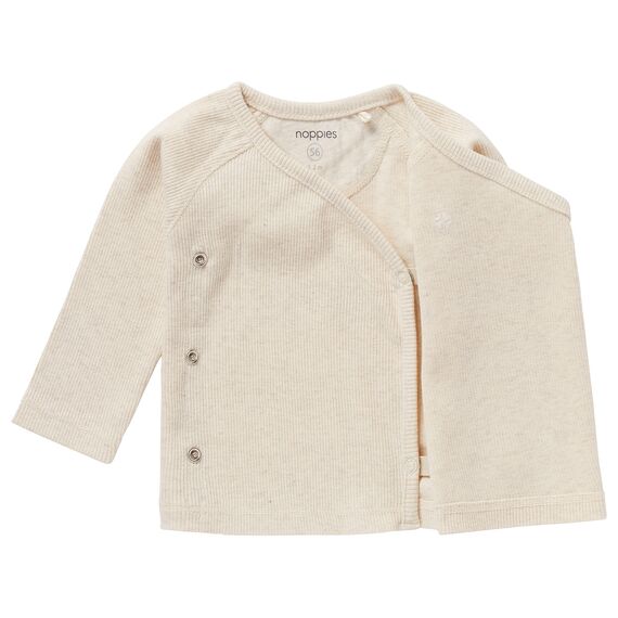 Noppies Unisex Baby U Tee Overlap Ls Rib Nanyuki T Shirt, Ras1202 Oatmeal -P611, 74 EU