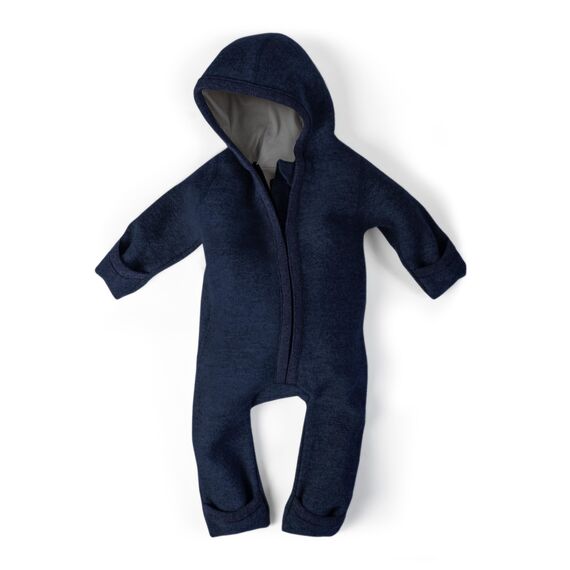 Ehrenkind® WALKOVERALL | Baby Wollwalk-Overalls aus Merino Schurwolle mit Reißverschluss | Walk Wolle Woll-Anzug für Kleinkind und Baby | Blau Gr. 74-80