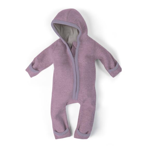 Ehrenkind® WALKOVERALL | Baby Wollwalk-Overalls aus Merino Schurwolle mit Reißverschluss | Walk Wolle Woll-Anzug für Kleinkind und Baby | Flieder Gr. 74-80