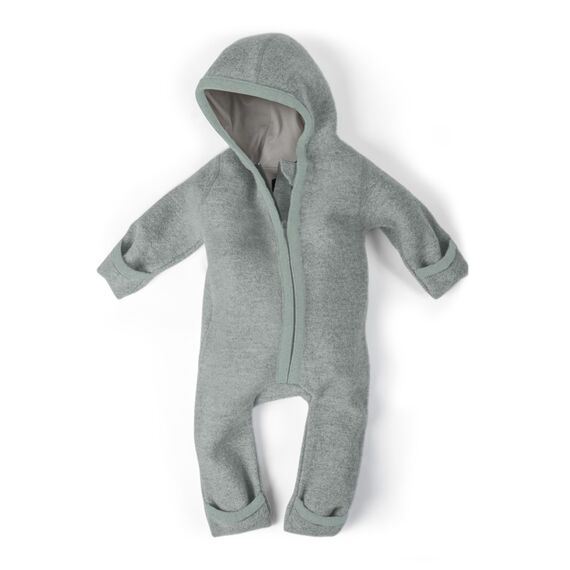 Ehrenkind® WALKOVERALL | Baby Wollwalk-Overalls aus Merino Schurwolle mit Reißverschluss | Walk Wolle Woll-Anzug für Kleinkind und Baby | Jade Gr. 50-56