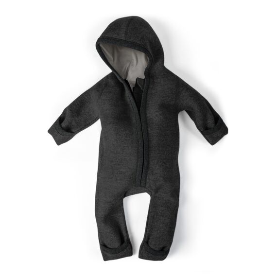 Ehrenkind® WALKOVERALL | Baby Wollwalk-Overalls aus Merino Schurwolle mit Reißverschluss | Walk Wolle Woll-Anzug für Kleinkind und Baby | Anthrazit Gr. 50-56