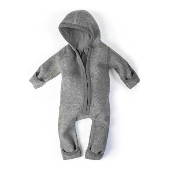 Ehrenkind® WALKOVERALL | Baby Wollwalk-Overalls aus Merino Schurwolle mit Reißverschluss | Walk Wolle Woll-Anzug für Kleinkind und Baby | Grau Gr. 98-104
