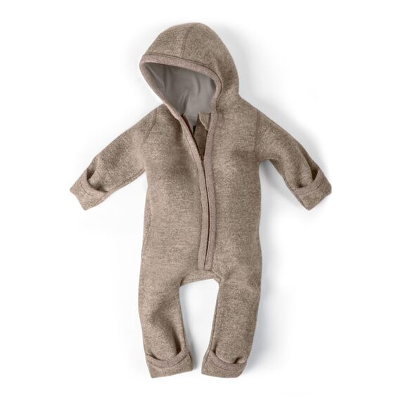 Ehrenkind® WALKOVERALL | Baby Wollwalk-Overalls aus Merino Schurwolle mit Reißverschluss | Walk Wolle Woll-Anzug für Kleinkind und Baby | Beige Gr. 98-104